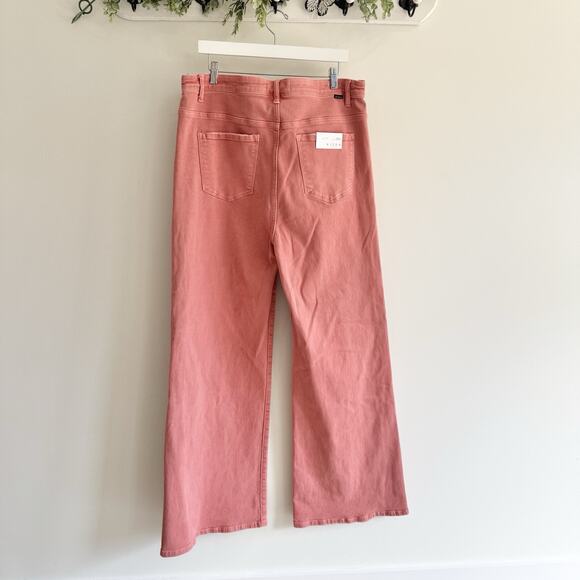 New RISEN pink Super Wide Leg Jeans 2XL Folded Waist 6-6990 - Picture 5 of 6